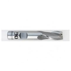 21/32 Dia. x 3-5/16 Overall Length 2-Flute Square End HSSE SE End Mill-Round Shank-Center Cutting-TiCN - Apex Tool & Supply