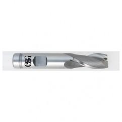 21/32 Dia. x 3-5/16 Overall Length 2-Flute Square End HSSE SE End Mill-Round Shank-Center Cutting-Uncoated - Apex Tool & Supply