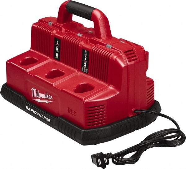 Milwaukee Tool - 18 Volt, 6 Battery Lithium-Ion Power Tool Charger - 1 hr to Charge - Apex Tool & Supply