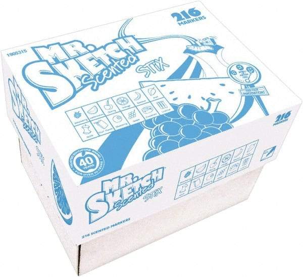 Mr. Sketch - Black, Blue, Brown, Dark Green, Green, Magenta, Orange, Pink, Purple, Red, Turquoise, Yellow Art Marker - Brush Tip - Apex Tool & Supply