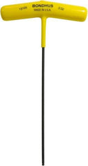 Bondhus - 3/32" Hex, T-Handle Cushion Grip, Ball End Hex Key - 6-7/64" OAL, Protanium High Torque Steel, Inch System of Measurement - Apex Tool & Supply