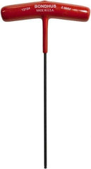 Bondhus - 2.5mm Hex, T-Handle Cushion Grip, Ball End Hex Key - 172mm OAL, Protanium High Torque Steel, Metric System of Measurement - Apex Tool & Supply