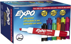 Expo - Aqua, Black, Blue, Brown, Green, Lime, Orange, Pink, Plum, Pumpkin, Purple & Red Low Odor Chisel Tip 12 Pack Dry Erase Markers - For Use with Dry Erase Marker Boards - Apex Tool & Supply