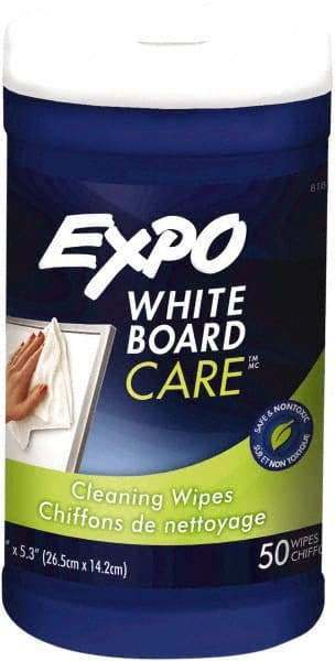 Expo - Dry Erase Surface Cleaner - Includes 50 White Board Cleaning Wipes, For Use with Dry Erase Marker Boards - Apex Tool & Supply