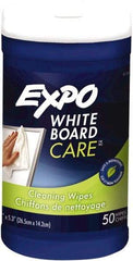 Expo - Dry Erase Surface Cleaner - Includes 50 White Board Cleaning Wipes, For Use with Dry Erase Marker Boards - Apex Tool & Supply