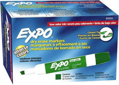 Expo - Green Low Odor Chisel Tip 12 Pack Dry Erase Markers - For Use with Dry Erase Marker Boards - Apex Tool & Supply