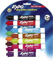 Expo - Aqua, Black, Blue, Brown, Green, Lime, Orange, Pink, Plum, Pumpkin, Purple & Red Low Odor Chisel Tip 12 Pack Dry Erase Markers - For Use with Dry Erase Marker Boards - Apex Tool & Supply