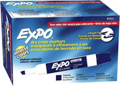 Expo - Blue Low Odor Chisel Tip 12 Pack Dry Erase Markers - For Use with Dry Erase Marker Boards - Apex Tool & Supply