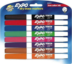 Expo - Black, Blue, Brown, Green, Orange, Pink, Purple & Red Low Odor Fine Tip 8 Pack Dry Erase Markers - For Use with Dry Erase Marker Boards - Apex Tool & Supply