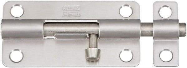 National Mfg. - 4" Long, 1.53" Wide Barrel Bolts - Stainless Steel - Apex Tool & Supply
