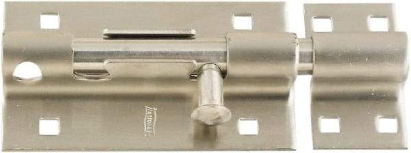 National Mfg. - 5" Long, 1.53" Wide Barrel Bolts - Stainless Steel - Apex Tool & Supply