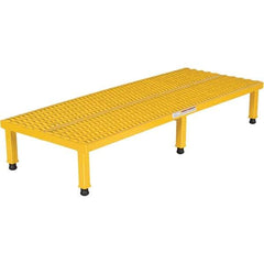 Vestil - 9" High x 24" Wide x 60" Deep, Yellow Step Stand - Steel, 500 Lb Capacity - Apex Tool & Supply