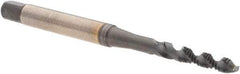 Kennametal - #2-56 UNC 2 Flute 2B Modified Bottoming Spiral Flute Tap - Vanadium High Speed Steel, TiN/CrC/C Finish, 45mm OAL, Right Hand Flute, Right Hand Thread, H2, Series T682 - Apex Tool & Supply