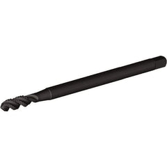 Kennametal - #8-32 UNC 3 Flute H3 Oxide Finish High Speed Steel Spiral Flute Extension Tap - Modified Bottoming Chamfer, 6" OAL, 2B Class of Fit, Series T830 - Apex Tool & Supply