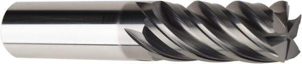 American Tool Service - 1", 1-3/4" LOC, 1" Shank Diam, 4" OAL, 5 Flute, Solid Carbide Square End Mill - Single End, AlCrN Finish, Spiral Flute, Variable° Helix, Centercutting, Right Hand Cut, Right Hand Flute - Apex Tool & Supply