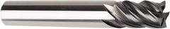 American Tool Service - 5/16", 1/2" LOC, 5/16" Shank Diam, 2" OAL, 5 Flute, Solid Carbide Square End Mill - Single End, AlCrN Finish, Spiral Flute, Variable° Helix, Centercutting, Right Hand Cut, Right Hand Flute - Apex Tool & Supply