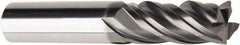 American Tool Service - 1/2", 1-3/4" LOC, 1/2" Shank Diam, 3-1/2" OAL, 4 Flute, Solid Carbide Square End Mill - Single End, AlCrN Finish, Spiral Flute, Variable° Helix, Centercutting, Right Hand Cut, Right Hand Flute - Apex Tool & Supply