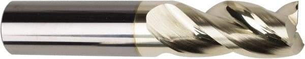 American Tool Service - 1", 1-3/4" LOC, 1" Shank Diam, 4" OAL, 3 Flute, Solid Carbide Square End Mill - Single End, ZrN Finish, Spiral Flute, Variable° Helix, Centercutting, Right Hand Cut, Right Hand Flute - Apex Tool & Supply