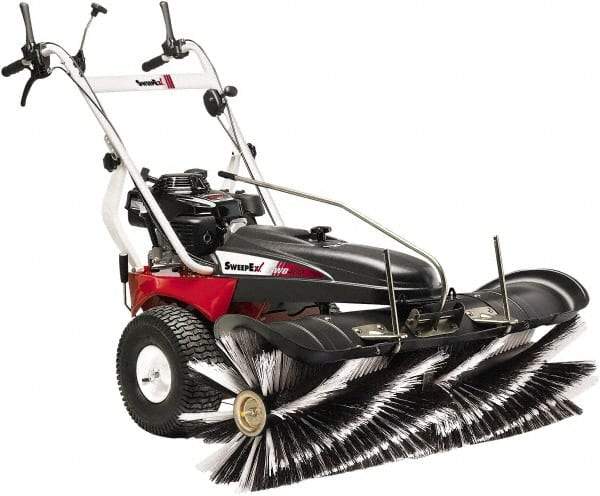 Trynex - 48" Sweeping Width, Single Brush Rotary Sweeper - Self Propelled, Rubber Wheels, Polypropylene Bristles - Apex Tool & Supply