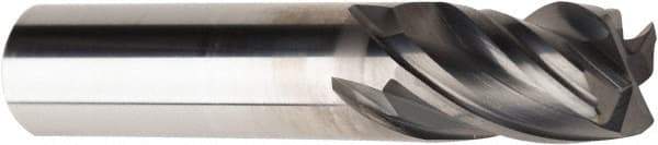 American Tool Service - 3/8", 4 Flute, Single End, Solid Carbide, 0.02" Corner Radius End Mill - 2" OAL, Right Hand Flute, 5/8" LOC, Right Hand Cut - Apex Tool & Supply
