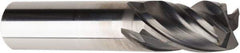 American Tool Service - 3/8", 4 Flute, Single End, Solid Carbide, 0.02" Corner Radius End Mill - 2" OAL, Right Hand Flute, 5/8" LOC, Right Hand Cut - Apex Tool & Supply