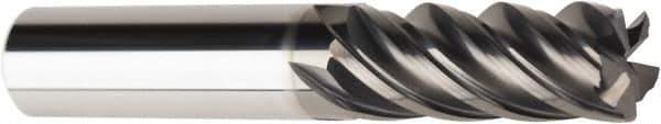 American Tool Service - 1/2", 5 Flute, Single End, Solid Carbide, 0.03" Corner Radius End Mill - 3-1/2" OAL, Right Hand Flute, 1-1/2" LOC, Right Hand Cut - Apex Tool & Supply