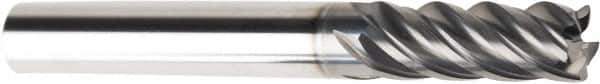 American Tool Service - 1/4", 5 Flute, Single End, Solid Carbide, 0.02" Corner Radius End Mill - 2-1/2" OAL, Right Hand Flute, 1" LOC, Right Hand Cut - Apex Tool & Supply