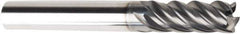 American Tool Service - 1/4", 5 Flute, Single End, Solid Carbide, 0.02" Corner Radius End Mill - 2-1/2" OAL, Right Hand Flute, 1" LOC, Right Hand Cut - Apex Tool & Supply