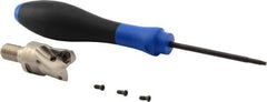 Seco - 3/4" Cut Diam, 0.027" Max Depth, M10 Modular Connection Indexable High-Feed End Mill - Screw Holding Method, 218.19-100 Insert, R217.21 Toolholder, Through Coolant - Apex Tool & Supply