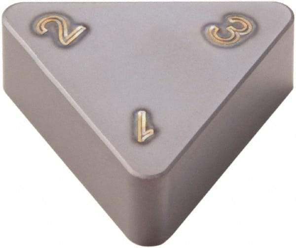 Seco - TNGX222 WZ Grade CBN060K PCBN Turning Insert - TiSiAlN Finish, 60° Triangle, 1/4" Inscr Circle, 1/8" Thick, 1/32" Corner Radius - Apex Tool & Supply