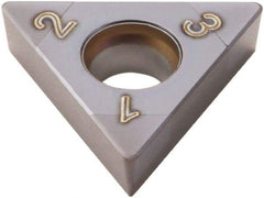 Seco - TCGW21.51 Grade CBN060K PCBN Turning Insert - TiSiAlN Finish, 60° Triangle, 1/4" Inscr Circle, 3/32" Thick, 1/64" Corner Radius - Apex Tool & Supply