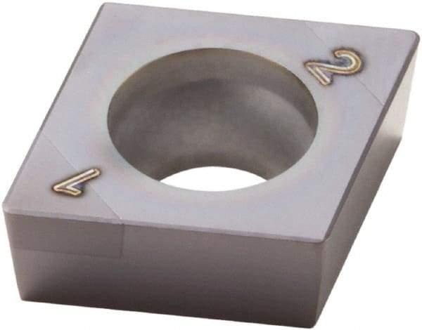 Seco - CCGW32.51 Grade CBN060K PCBN Turning Insert - TiSiAlN Finish, 80° Diamond, 3/8" Inscr Circle, 5/32" Thick, 1/64" Corner Radius - Apex Tool & Supply