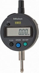 Mitutoyo - 0 to 12.7mm Range, 0.0005" Graduation, Electronic Drop Indicator - Lug Back, Accurate to 0.001", English & Metric System, LCD Display - Apex Tool & Supply