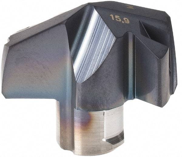 Iscar - Series ICM, 15.9mm Diam Grade IC907 140° Replaceable Drill Tip - Carbide, TiAlN/TiN Finish, 15 Seat Size - Apex Tool & Supply