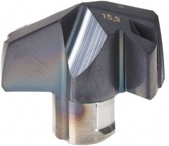 Iscar - Series ICM, 15.9mm Diam Grade IC907 140° Replaceable Drill Tip - Carbide, TiAlN/TiN Finish, 15 Seat Size - Apex Tool & Supply