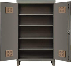 Durham - 4 Shelf Locking Storage Cabinet - Steel, 48" Wide x 24" Deep x 78" High, Gray - Apex Tool & Supply