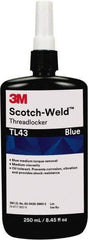 3M - 250 mL, Blue, Medium Strength Liquid Threadlocker - 24 hr Full Cure Time - Apex Tool & Supply