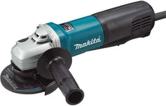 Makita - 4-1/2" Wheel Diam, 10,500 RPM, Corded Angle & Disc Grinder - 5/8-11 Spindle, 120 Volts, 10 Amps - Apex Tool & Supply