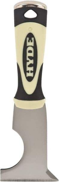 Hyde Tools - 2-1/2" Wide Chisel Edge Blade Stainless Steel 6-In-1 Tool - Stiff, Hammerhead Polypropylene Handle, 8" OAL - Apex Tool & Supply