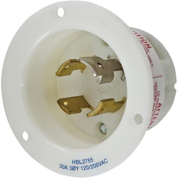 Hubbell Wiring Device-Kellems - 3-Phase Wye 120/208 VAC 30A NEMA L18-30P Industrial Twist Lock Inlet - Apex Tool & Supply