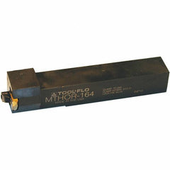 Tool-Flo - External Thread, Right Hand Cut, 1-1/4" Shank Width x 1-1/4" Shank Height Indexable Threading Toolholder - 7" OAL, T.MA/C 43 Insert Compatibility, MTHO Toolholder, Series On-Edge - Apex Tool & Supply