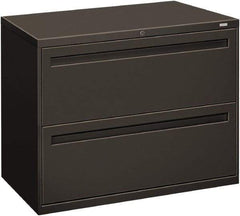 Hon - 36" Wide x 28-3/8" High x 19-1/4" Deep, 2 Drawer Lateral File - Steel, Charcoal - Apex Tool & Supply