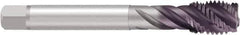 Emuge - 1-8 UNC 5 Flute 2B Bottoming Spiral Flute Tap - Cobalt, TiCN Finish, 6.299" OAL, Right Hand Flute, Right Hand Thread, Series Enorm - Apex Tool & Supply