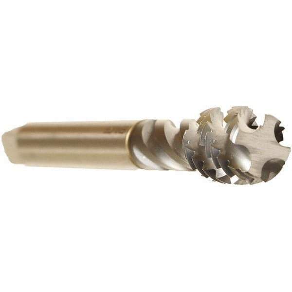 Emuge - 3/4-10 UNC 4 Flute 2B Bottoming Spiral Flute Tap - Cobalt, TiCN Finish, 4.921" OAL, Right Hand Flute, Right Hand Thread, Series Enorm - Apex Tool & Supply