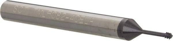 Scientific Cutting Tools - #4-40 UNC, 0.082" Cutting Diam, 3 Flute, Solid Carbide Helical Flute Thread Mill - Internal Thread, 0.3" LOC, 2-1/2" OAL, 1/4" Shank Diam - Apex Tool & Supply