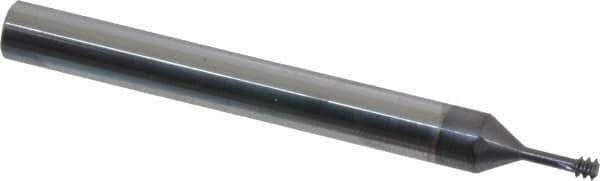 Scientific Cutting Tools - #6-32 UNC, 0.1" Cutting Diam, 3 Flute, Solid Carbide Helical Flute Thread Mill - Internal Thread, 0.26" LOC, 2-1/2" OAL, 1/4" Shank Diam - Apex Tool & Supply