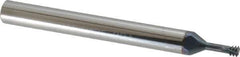 Scientific Cutting Tools - #8-32 UNC, 0.126" Cutting Diam, 3 Flute, Solid Carbide Helical Flute Thread Mill - Internal Thread, 0.3" LOC, 2-1/2" OAL, 1/4" Shank Diam - Apex Tool & Supply
