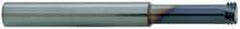 Scientific Cutting Tools - #10-48 UNS, 0.139" Cutting Diam, 3 Flute, Solid Carbide Helical Flute Thread Mill - Internal Thread, 0.6" LOC, 2-1/2" OAL, 1/4" Shank Diam - Apex Tool & Supply