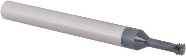 Scientific Cutting Tools - M5x0.80 Metric Coarse, 0.15" Cutting Diam, 3 Flute, Solid Carbide Helical Flute Thread Mill - Internal Thread, 0.4" LOC, 2-1/2" OAL, 1/4" Shank Diam - Apex Tool & Supply