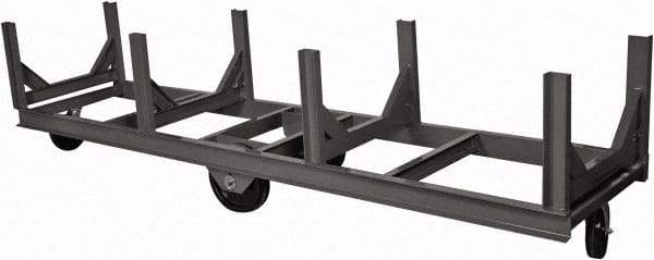 Durham - 10,000 Lb Capacity Steel Bar Cradle Truck - Steel Deck, 60" OAW, Phenolic Casters - Apex Tool & Supply
